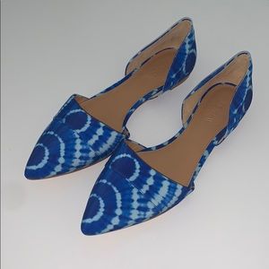 Blue tie dye J. Crew flats.
